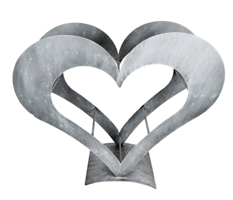 Metalowy stojak na drewno antracyt Serce, duży