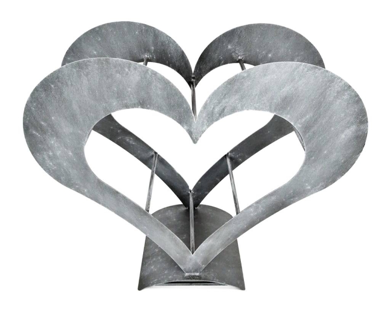 Stojak na drewno w kształcie Serca z metalu, antracyt