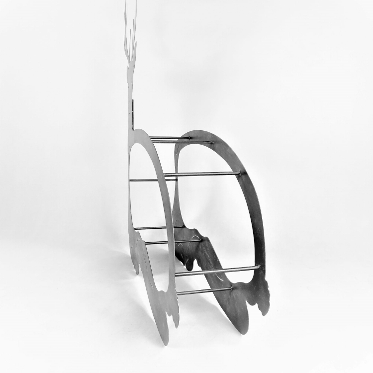 Stojak na drewno w kształcie Jelenia, antracyt