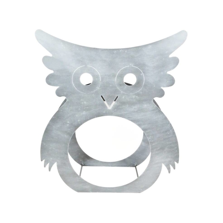 Stojak na drewno sowa, mały, antracyt - metalowy