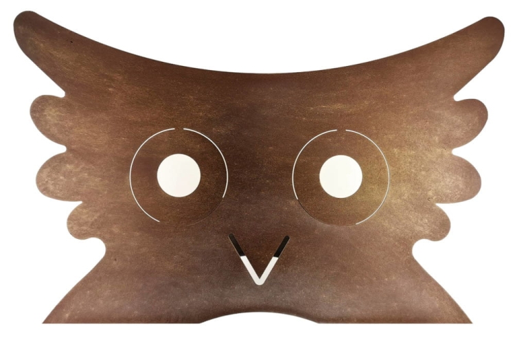 Stojak na drewno SOWA w kolorze złotej rdzy,  metalowy duży