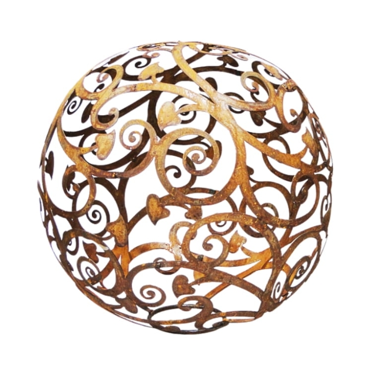 Ozdobna kula do podświetlenia Arabeska (D 50 cm), naturalna rdza