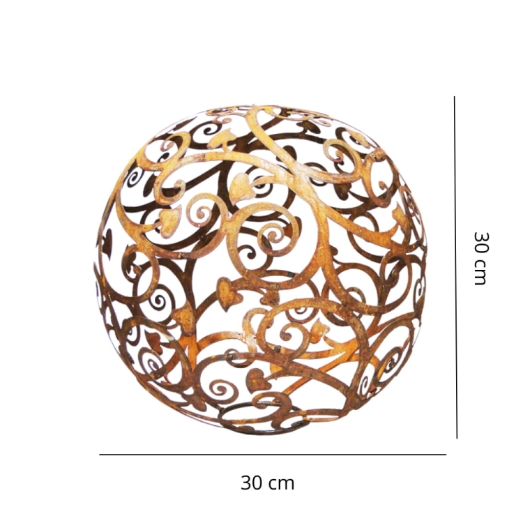 Ozdobna kula do ogrodu do podświetlenia, dekoracja z metalu