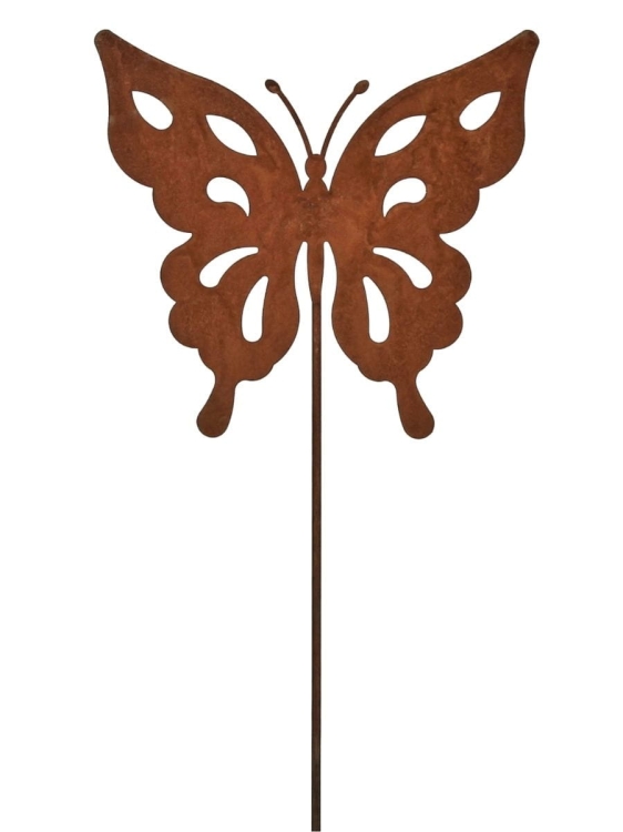 Motyl dekoracja ogrodowa z metalu rdza