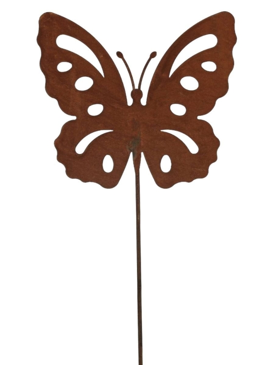 Motyl dekoracja ogrodowa z metalu rdza