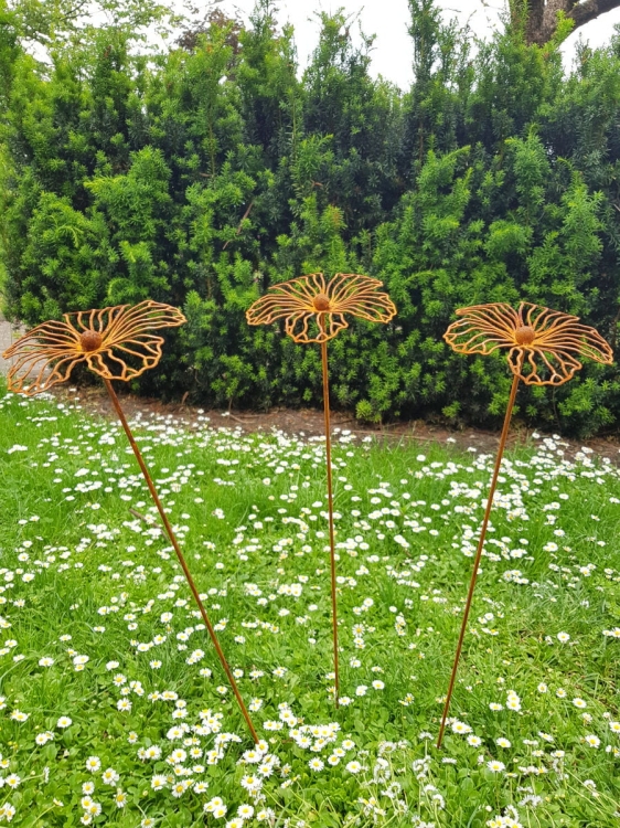 Metalowe kwiaty rdza ozdoby do ogrodu