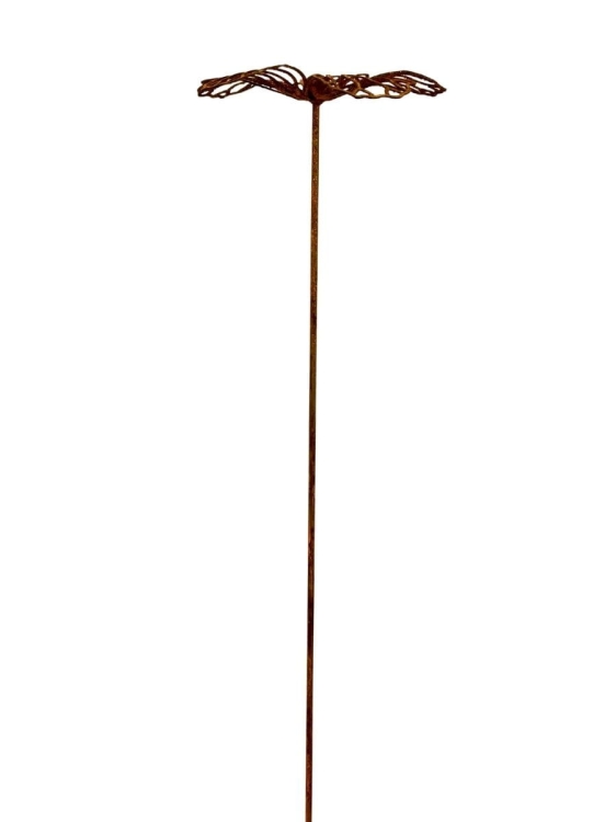 Rdzawy kwiat ozdoba ogrodowa na pręcie