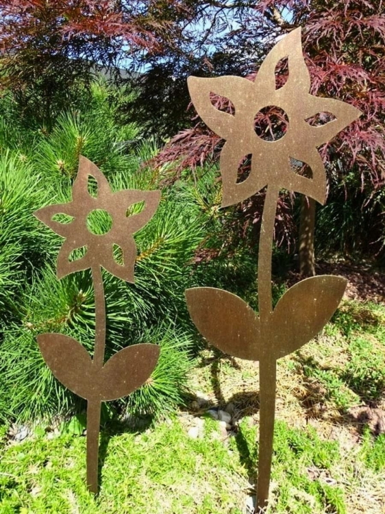 Kwiaty z metalu ozdoby do ogrodu