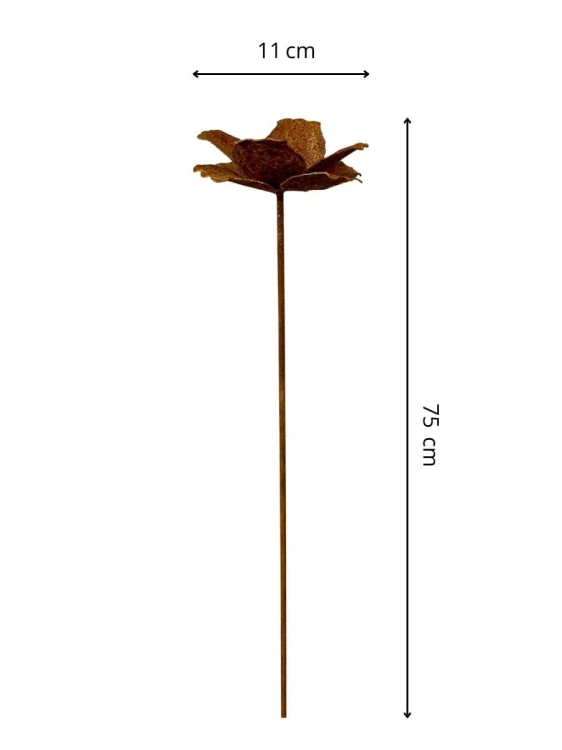 Metalowa ozdoba kwiat rdzawy