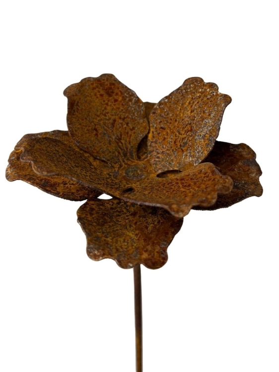 Ozdoba z metalu rdzawa kwiat mak