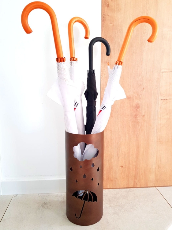 Metalowy parasolnik okrągły LOFT brązowy