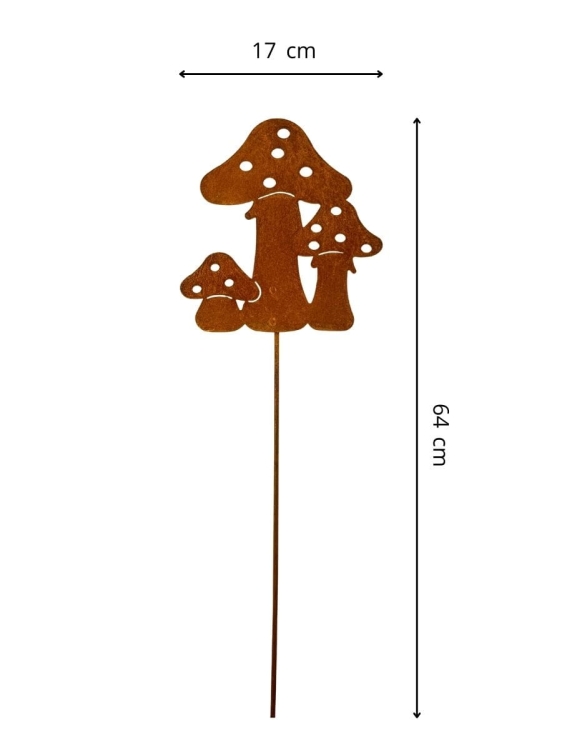 grzyb metalowa ozdoba ogrodowa rdza