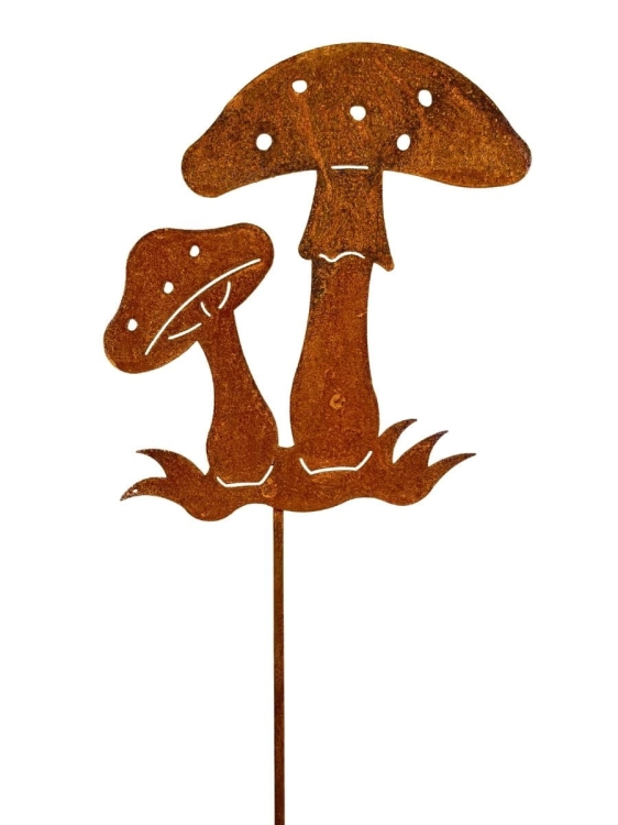 grzyb ozdoba z metalu do ogrodu rdza