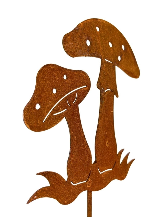 Grzyb dekoracja z metalu do ogrodu rdza