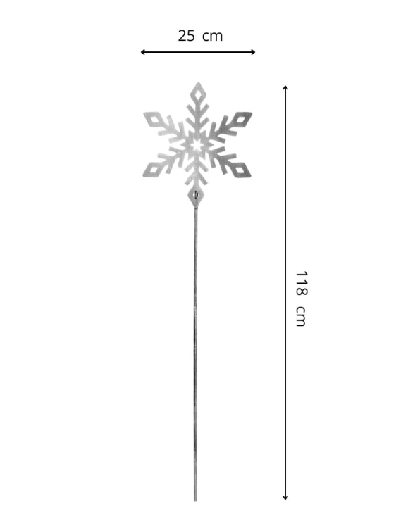 Metalowy płatek śniegu na pręcie