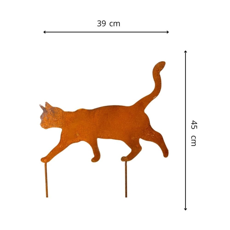 Kot metalowa dekoracja ogrodowa
