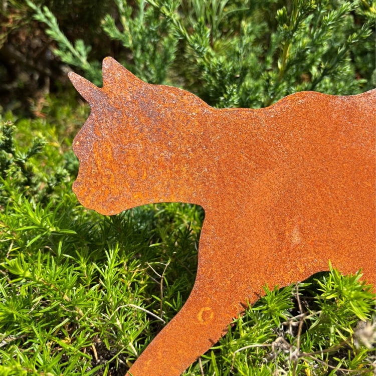 Metalowy kot rdza dekoracja do ogrodu