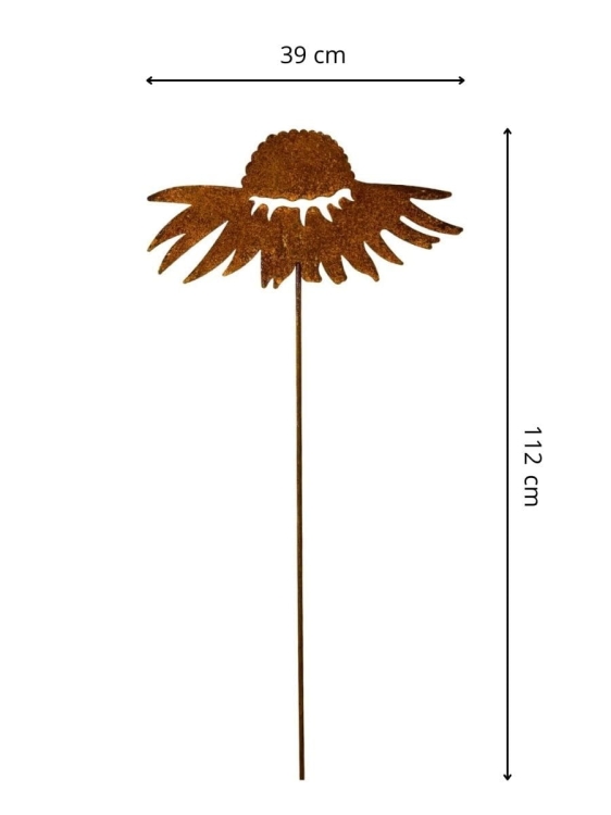 Metalowy kwiat na pręcie
