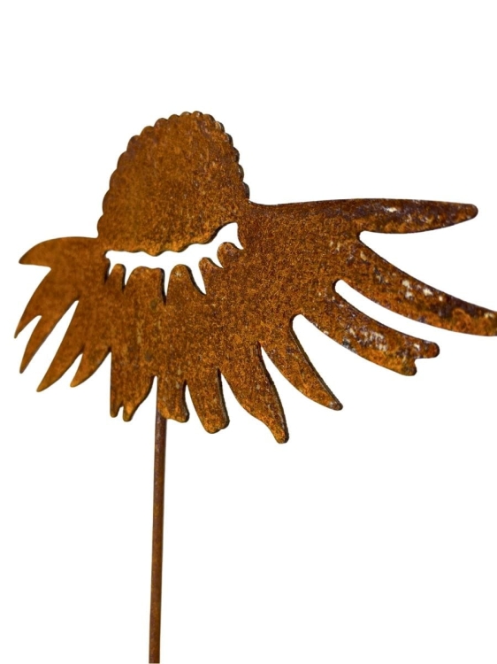 Metalowy kwiat do ogrodu rdza