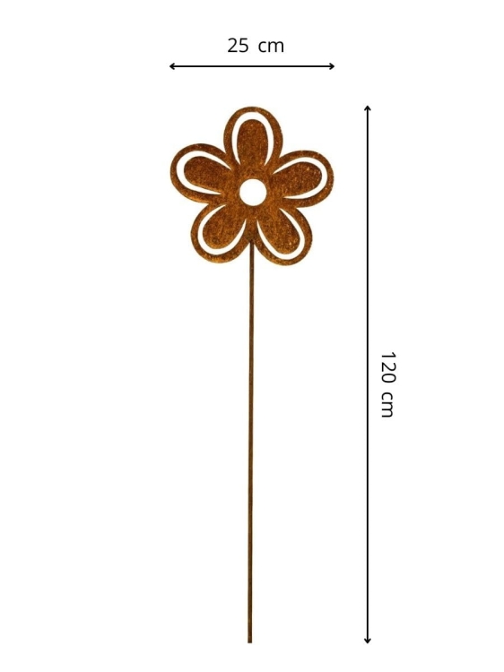 Metalowa dekoracja ogrodowa kwiat