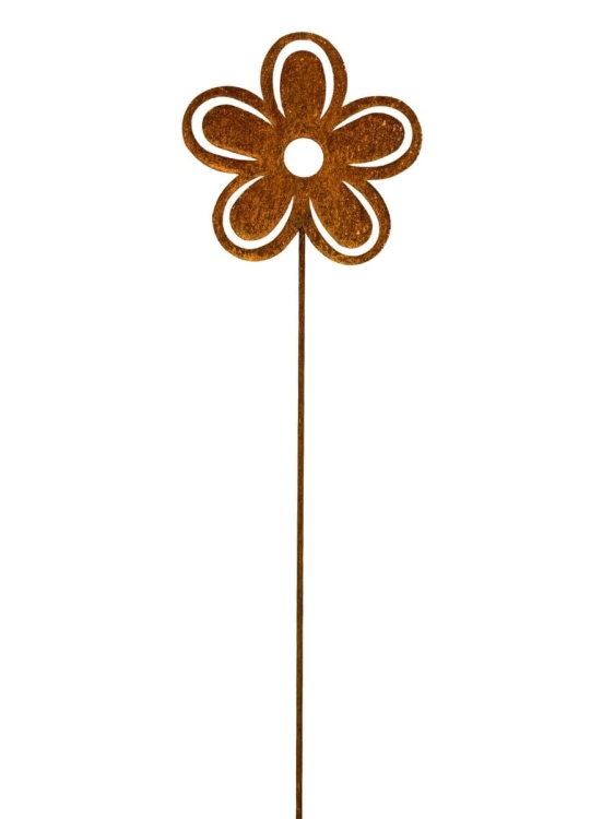 Kwiat z metalu na pręcie ozdoba ogrodowa