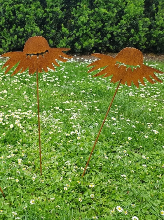 Metalowe kwiaty dekoracje ogrodowe rdza