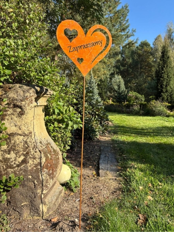 Serce ozdoba z metalu do ogrodu