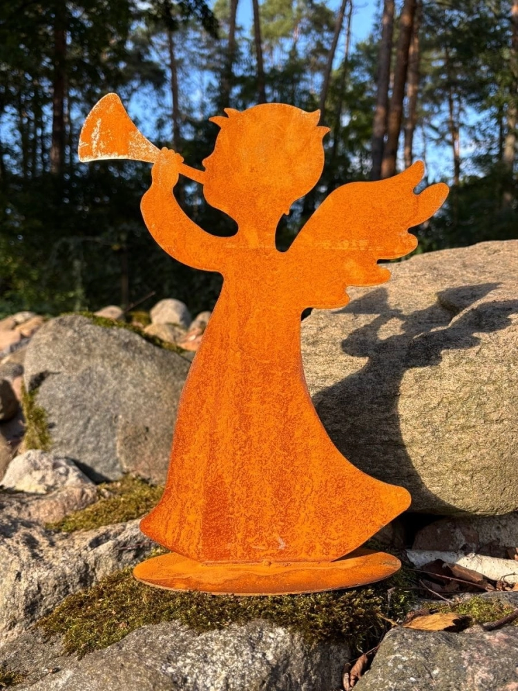 Aniołek figurka świąteczna z metalu do ogrodu