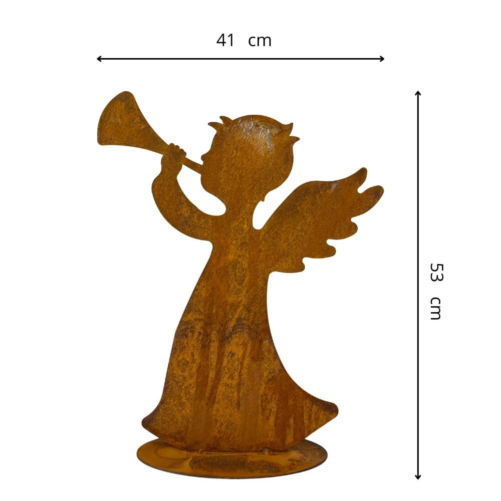 Aniołek metalowa figurka rdzawa