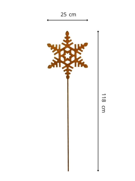 Śnieżynka metalowa ozdoba ogrodowa na święta