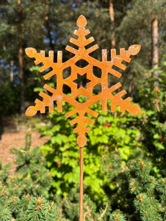 Śnieżynka ozdoba z metalu do ogrodu