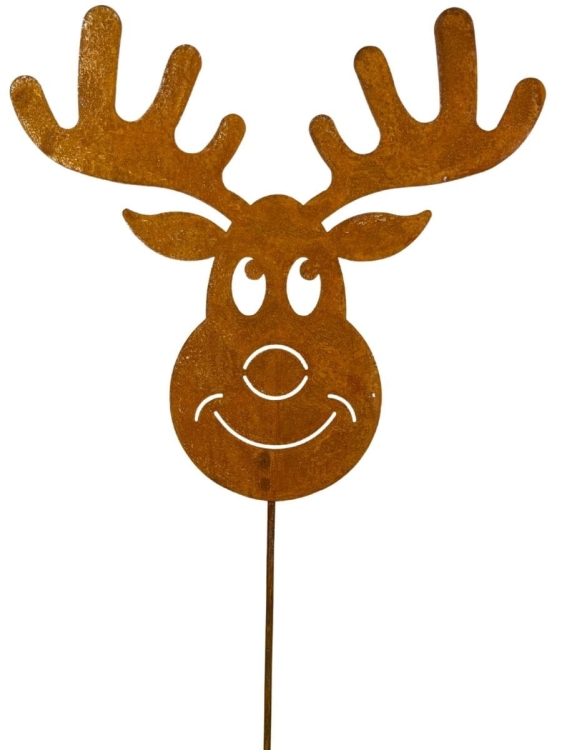 Renifer z metalu ozdoba świąteczna do ogrodu