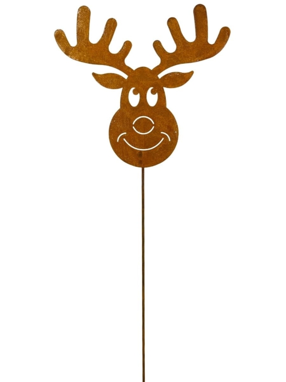 Renifer z metalu ozdoba świąteczna do ogrodu