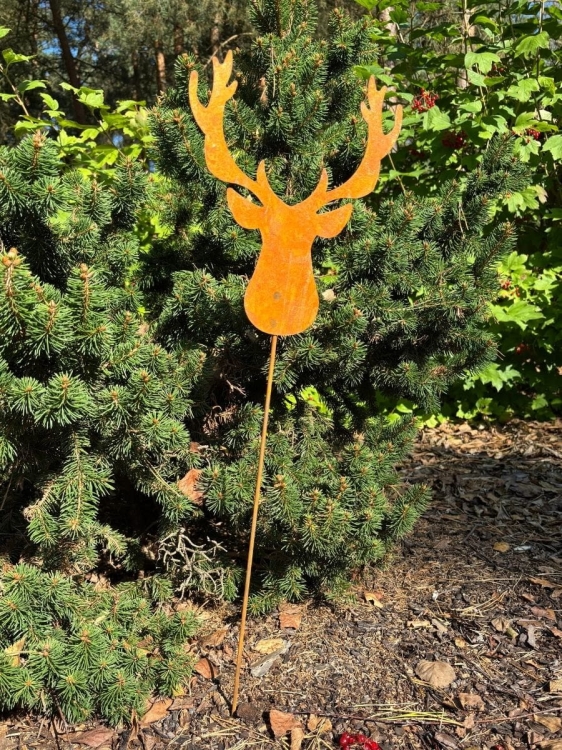Jeleń dekoracja świąteczna z metalu rdza
