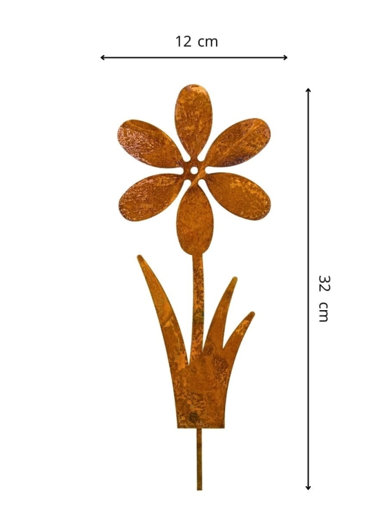 Kwiat dekoracja ogrodowa z metalu rdza