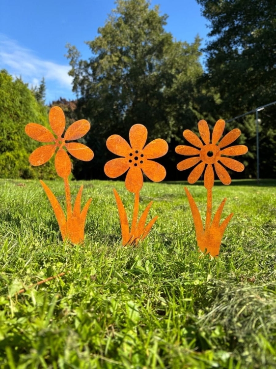 Kwiaty ozdoby corten ogrodowe