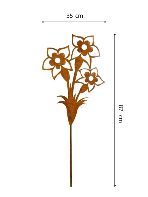 Kwiat metalowa dekoracja rdzawa