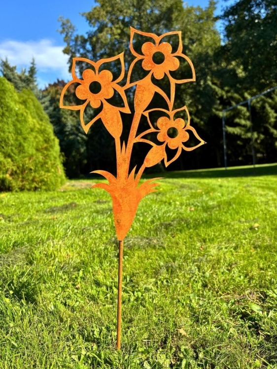 Kwiat metalowa dekoracja ogrodowa