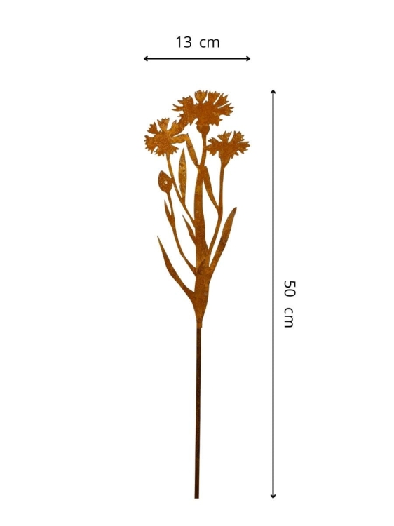 Metalowy kwiat do ogrodu rdza