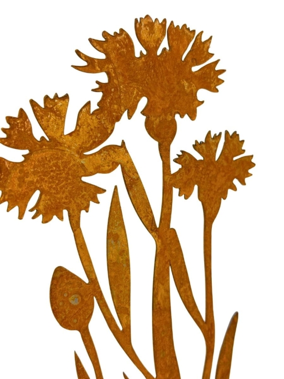 Rdzawy kwiat z metalu do ogrodu