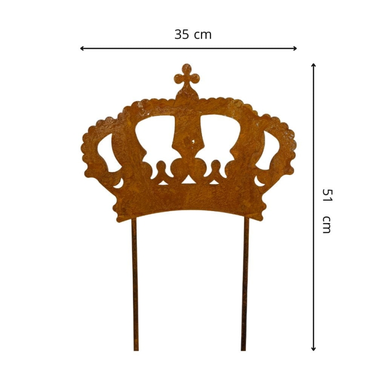 Ozdoba metalowa na prętach korona rdza