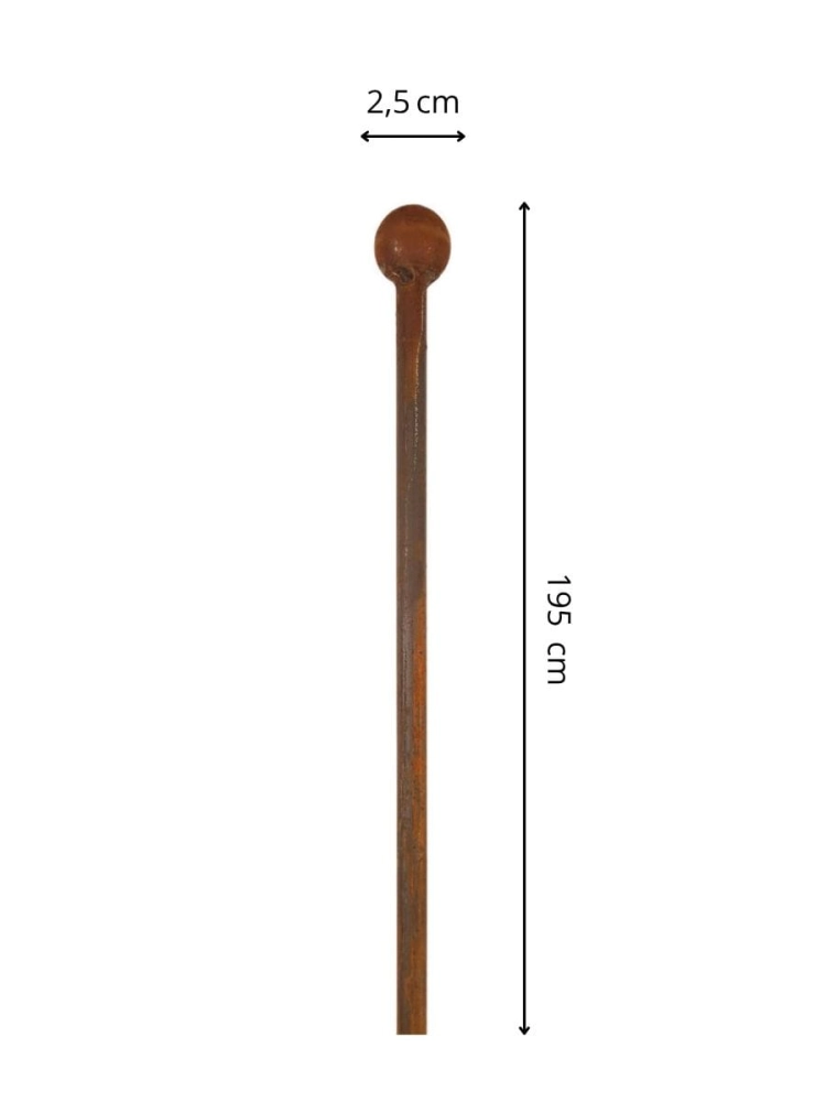 Wymiary podpory do pomidorów 195 cm, średnica 10 mm