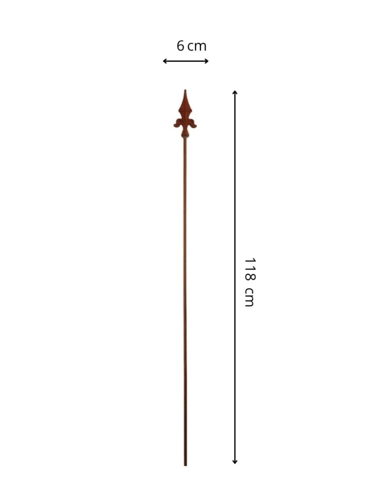 Wymiary podpory do pomidorów 118 cm z grotem lilia