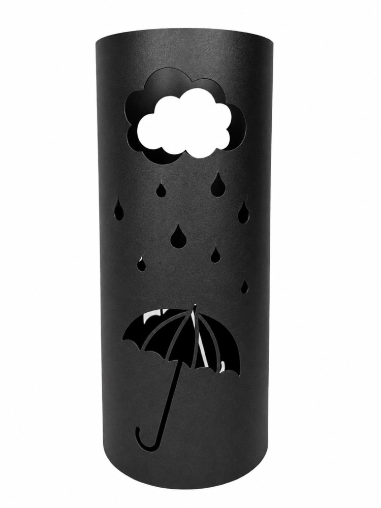 Parasolnik z motywem deszczu LOFT 40 cm czarny mat