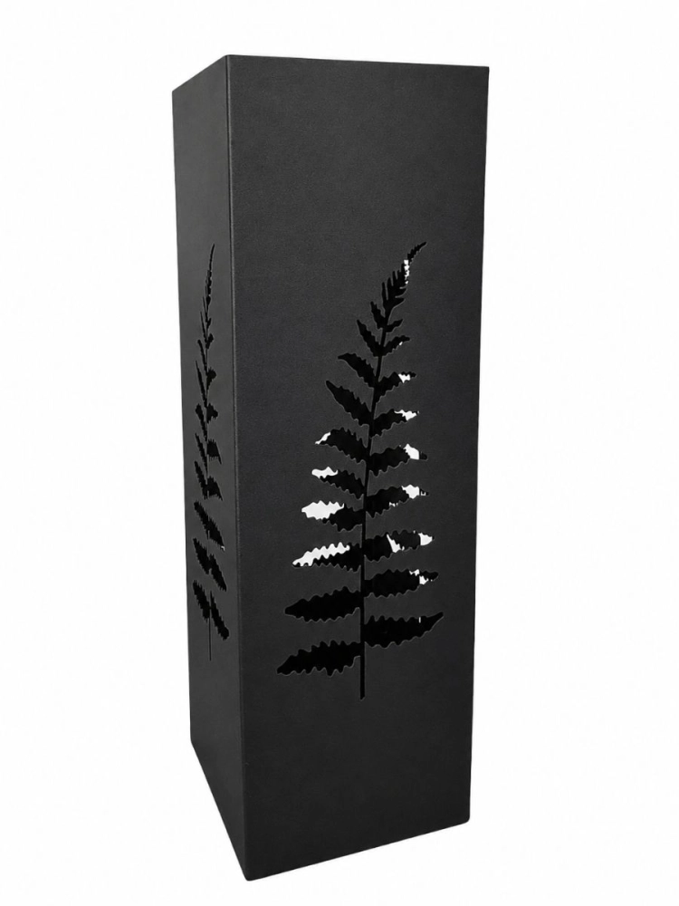 Parasolnik z paprocią LOFT 49 cm czarny mat