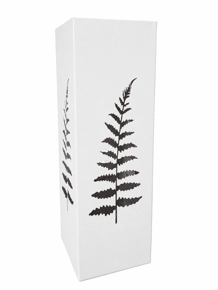 Parasolnik z paprocią LOFT 49 cm biały mat