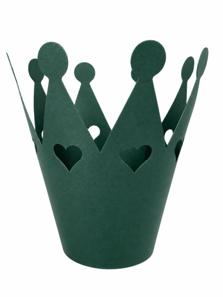 Ozdobna doniczka Korona - średnia 27 cm butelkowa zieleń