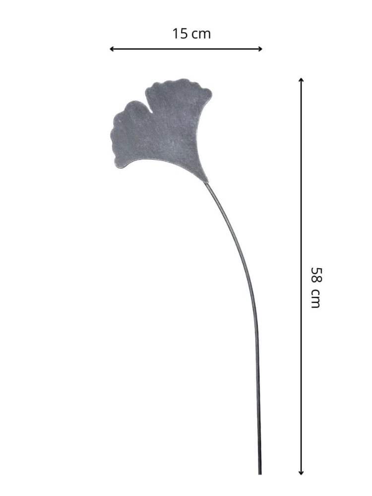 Liść miłorzębu japońskiego na pręcie 58 cm wymiary