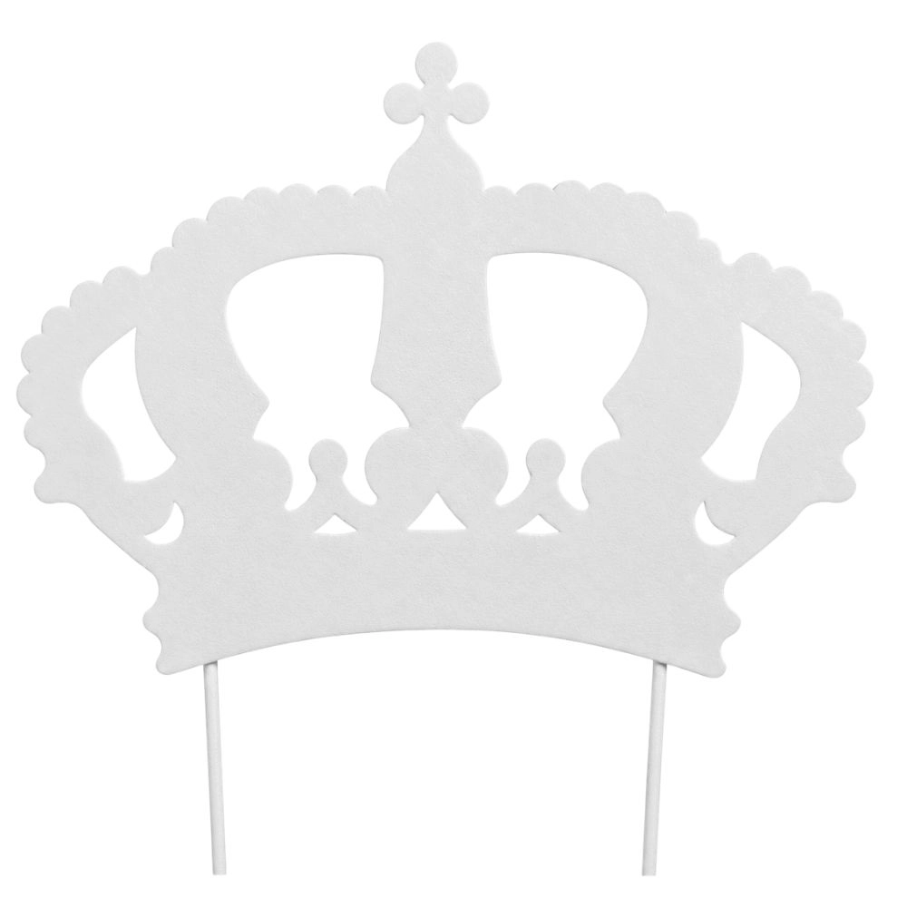 Dekoracyjna korona na prętach - mała biały mat