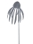 Kwiat Jeżówka 58 cm - metalowa dekoracja na pręcie antracyt